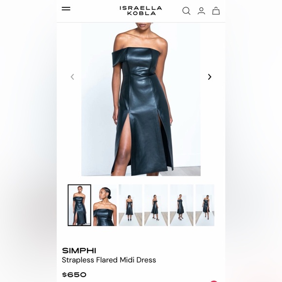 ISRAELLA KOBLA Simphi One-Shoulder Faux Leather Dress - Picture 7 of 7